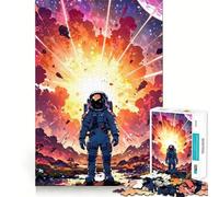 Puzzle da 1000 pezzi: Astronauta di fronte a un'esplosione cosmica,gioco di logica,rilassante e creativo,ideale come regalo di Natale (50x75cm)