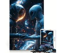 Puzzle da 1000 pezzi "Astronauta e alieno si stringono la mano" per adolescenti, ideale per lo sviluppo cognitivo, un'attività rilassante e creativa, perfetta per le feste (50x75cm)