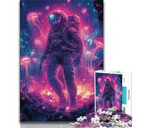 Puzzle da 1000 pezzi "Astronauta e Medusa" per adulti e ragazzi, per ammazzare il tempo durante le vacanze, ogni pezzo è unico - Gioco stimolante e divertente per tutta la famiglia (38x26cm)