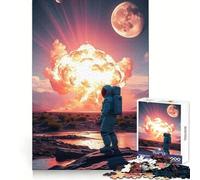 Puzzle da 1000 pezzi "Astronauta ed esplosione su un pianeta alieno" stimolante per la mente, rilassante e divertente, con bordi lisci Regalo perfetto (50x75cm)