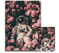 Puzzle da 1000 pezzi "Astronauta nel mare di fiori", puzzle di cartone, antistress, per trascorrere il tempo in casa, un'opera d'arte per bambini dai 14 anni in su, 26x38cm