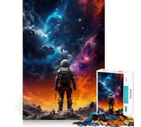 Puzzle da 1000 pezzi Astronauta nella tempesta di nebulose,decorazione a incastro,gioco per la mente,regalo,gioco rilassante,regalo di compleanno,arte (38x52cm)