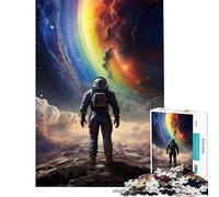 Puzzle da 1000 pezzi Astronauta nella tempesta di nebulose Gioco rompicapo Sfida di intelligenza Giocattolo avvincente Regalo per compleanni Sfida difficile (Dimensioni 38x26cm)