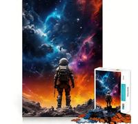 Puzzle da 1000 pezzi "Astronauta nella tempesta di nebulose" Taglio preciso Gioco stimolante per la mente Divertimento e svago Decorazione natalizia Regalo (50x75cm)