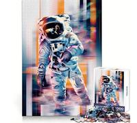Puzzle da 1000 pezzi "Astronauta nello spazio astratto" per ragazzi, ideale per lo sviluppo del ragionamento, un'attività rilassante, con bordi di alta qualità e un elegante regalo di Natale (38x26cm)