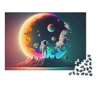 Puzzle da 1000 pezzi "Astronauta nello spazio" con tema spaziale, pianeti cosmici, gioco educativo per adulti, decorazione per la casa, sfida di alta difficoltà, Dimensioni: 70x50 cm.