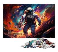 Puzzle da 1000 pezzi Astronauta nell'universo colorato puzzle per adulti puzzle di carta per gli amanti dell'estate 1000 pezzi (38x26 cm)