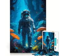 Puzzle da 1000 pezzi Astronauta perso nella foresta Gioco a incastro Gioco creativo Giocattolo Gioco casual Natale Tempo libero Arte (50x75cm)