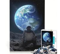 Puzzle da 1000 pezzi: Astronauta sulla Luna che osserva la Terra, gioco pratico, interazione genitore-figlio, collezione d'artista, opera d'arte 50x75cm