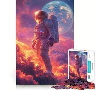 Puzzle da 1000 pezzi "Astronauta tra nuvole infuocate" Gioco di logica,rilassante e stimolante per il gioco di ruolo,ideale come regalo di Natale (50x75cm)