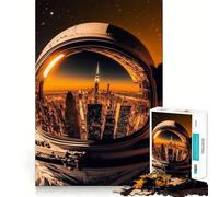 Puzzle da 1000 pezzi Astronauti Città natale Visiera Gioco di logica Gioco rilassante Regalo di Natale artistico (38x26cm)