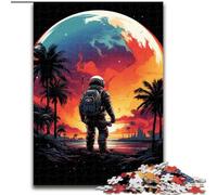 Puzzle da 1000 pezzi "Astronauti sulla spiaggia" per adulti, dimensioni 38x26cm, perfetti per il divertimento in famiglia a Natale, Ringraziamento, compleanni e Pasqua