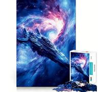 Puzzle da 1000 pezzi "Astronave nella nebulosa" per adulti e ragazzi, gioco cognitivo, svago divertente, assemblaggio di modelli, regalo festivo 50x75cm