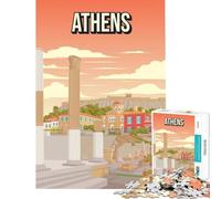 Puzzle da 1000 pezzi Atene Grecia Città storica Stampa artistica Acropoli Poster di viaggio Gioco educativo Giocattolo educativo Regalo per compleanni Decorazione per la casa (Dimensioni 38x52cm)
