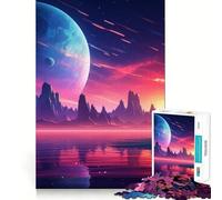 Puzzle da 1000 pezzi "Atmosfera del tramonto" con luci al neon, per adulti, gioco di logica e relax, ideale come regalo 38x52cm