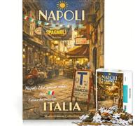 Puzzle da 1000 pezzi Atmosfera di strada napoletana, giocattolo fai-da-te, rilassante e stimolante per la mente, compleanno e Natale 38x52cm