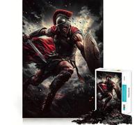 Puzzle da 1000 pezzi "Attacco del guerriero spartano" per ragazzi, ideale per il recupero, il relax e il divertimento, con dettagli nitidi e perfetti come regalo stagionale 50x75cm