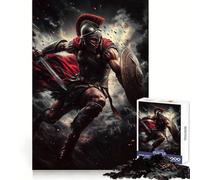 Puzzle da 1000 pezzi "Attacco del guerriero spartano" per ragazzi, ideale per il recupero, il relax e il divertimento, con dettagli nitidi e perfetti come regalo stagionale 50x75cm