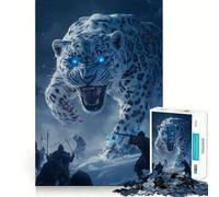 Puzzle da 1000 pezzi "Attacco del leopardo delle nevi" per adolescenti, stimola la memoria, rilassante, taglio premium, sorpresa di compleanno (38x52cm)