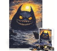 Puzzle da 1000 pezzi "Attacco del mostro marino" per adulti, gioco di puzzle, divertimento a casa, taglio fine, regalo di Babbo Natale (38x52cm)