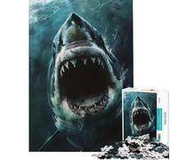 Puzzle da 1000 pezzi "Attacco di squalo" per adolescenti gioco interattivo educativo sfida e regalo per donne e uomini decorazione per la casa (dimensioni 50x75cm)