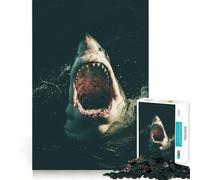 Puzzle da 1000 pezzi "Attacco di squalo" per adolescenti, ideale per migliorare la memoria e il tempo libero, con taglio solido e tema Babbo Natale 38x52cm