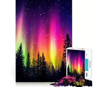 Puzzle da 1000 pezzi Aurora Boreale Cielo Notturno Gioco Accurato Gioco Cognitivo Divertimento a Tempo Lento Gioco Artistico per Compleanno (38x26cm)