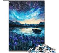 Puzzle da 1000 pezzi "Aurora boreale" per adulti e ragazzi, giocattoli educativi per l'apprendimento, giochi per famiglie con poster abbinato e foglio di quiz (dimensioni 26x38cm)