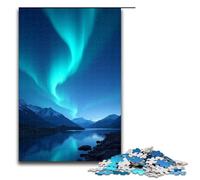 Puzzle da 1000 pezzi Aurora che danza nel cielo notturno per bambini Puzzle in legno Decorazione per la casa 1000 pezzi (75x50 cm)