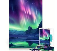 Puzzle da 1000 pezzi "Aurora del Nord - Natura" per adolescenti, gioco di logica, antistress, bordo di qualità, articolo ideale per i desideri di Babbo Natale (38x52cm)