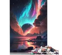 Puzzle da 1000 pezzi "Aurora Glow Planet", livello di difficoltà per adulti, rafforza i rapporti tra i membri della famiglia (38x26 cm)
