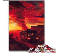 Puzzle da 1000 pezzi "Auto al tramonto" in legno, attività divertente da fare a casa, 50x75cm, gioco rompicapo per adolescenti, regalo perfetto per le feste