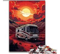 Puzzle da 1000 pezzi "Auto al tramonto" in legno, attività divertente da fare a casa, 50x75cm, gioco rompicapo per adolescenti, regalo perfetto per le feste