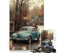 Puzzle da 1000 pezzi "Auto d'epoca in città autunnale" per adolescenti, ideale per il benessere mentale, il relax e la perfetta combinazione di colori Regalo perfetto (50x75cm)