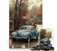 Puzzle da 1000 pezzi "Auto d'epoca in città autunnale" per adulti, ideale per migliorare la memoria, un passatempo rilassante, con tagli precisi e un regalo premuroso (38x52cm)