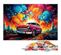 Puzzle da 1000 pezzi Auto sotto il tramonto per adulti gioco educativo sfida giocattolo regali di Babbo Natale segreto 1000 pezzi (75x50 cm)