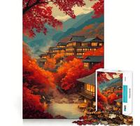 Puzzle da 1000 pezzi "Autunno in Giappone",taglio preciso,rompicapo,regalo,divertimento per il tempo libero,decorazione natalizia da appendere al muro (38x26cm)