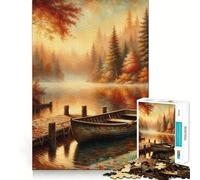 Puzzle da 1000 pezzi "Autunno Lago Serenity" con taglio perfetto,divertente e intelligente,ideale per un momento di relax e svago,perfetto per il compleanno (50x75cm)