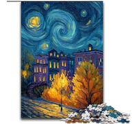 Puzzle da 1000 pezzi "Autunno sotto il cielo notturno", perfetto per il divertimento in famiglia, per compleanni e Natale (dimensioni 50x75cm)