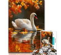 Puzzle da 1000 pezzi "Autunno Swans" per adolescenti, regalo per decomprimere il cervello, giocattolo educativo, regali di Babbo Natale segreto (38x26cm)