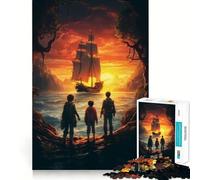 Puzzle da 1000 pezzi "Avventura dei Pirati" per ragazzi, ideale per stimolare la memoria, per il tempo libero a casa e per l'assemblaggio di immagini Un regalo perfetto (38x26cm)