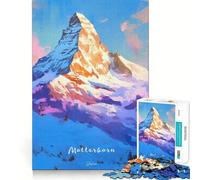 Puzzle da 1000 pezzi "Avventura del Cervino",taglio perfetto,divertente risoluzione di problemi,gioco gratuito,regalo di Natale artistico (38x52cm)