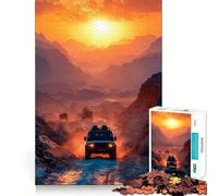 Puzzle da 1000 pezzi "Avventura fuoristrada al tramonto" per adolescenti, ideale per migliorare la memoria, rilassarsi e creare un'atmosfera magica Decorazione da parete 50x75cm