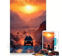 Puzzle da 1000 pezzi "Avventura fuoristrada al tramonto" per adulti, puzzle di memoria, sollevamento lento, divertimento, assemblaggio dell'immagine, regalo creativo 38x52cm