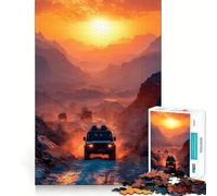 Puzzle da 1000 pezzi Avventura fuoristrada al tramonto per ragazzi, ideale per il tempo libero a casa, con bordi precisi 38x26cm