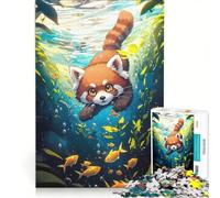 Puzzle da 1000 pezzi "Avventura sottomarina del panda rosso" gioco rompicapo rilassante e stimolante per l'intelletto regalo di compleanno regalo 50x75cm