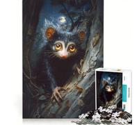 Puzzle da 1000 pezzi "Aye-aye Lemur nella foresta notturna", gioco rompicapo, regalo di compleanno, con pezzi completamente ad incastro di forma casuale, 50x75cm