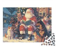Puzzle da 1000 pezzi "Babbo Natale che legge un libro" Gioco educativo per adulti Decorazione per la casa Difficile Stimolante per compleanni maschili e femminili 70x50cm/1000pcs Regalo