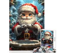 Puzzle da 1000 pezzi Babbo Natale illustrazione natalizia giocattoli antistress regali per donne e uomini gioco rompicapo collezione di artisti belle arti dimensioni 38x52cm
