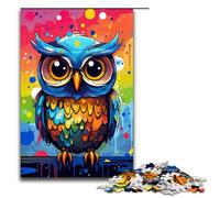 Puzzle da 1000 pezzi Baby Robot Owl di Splatters Un sacco di puzzle spessi e colorati per adulti Puzzle in legno ottimi regali per Natale 75x50 cm